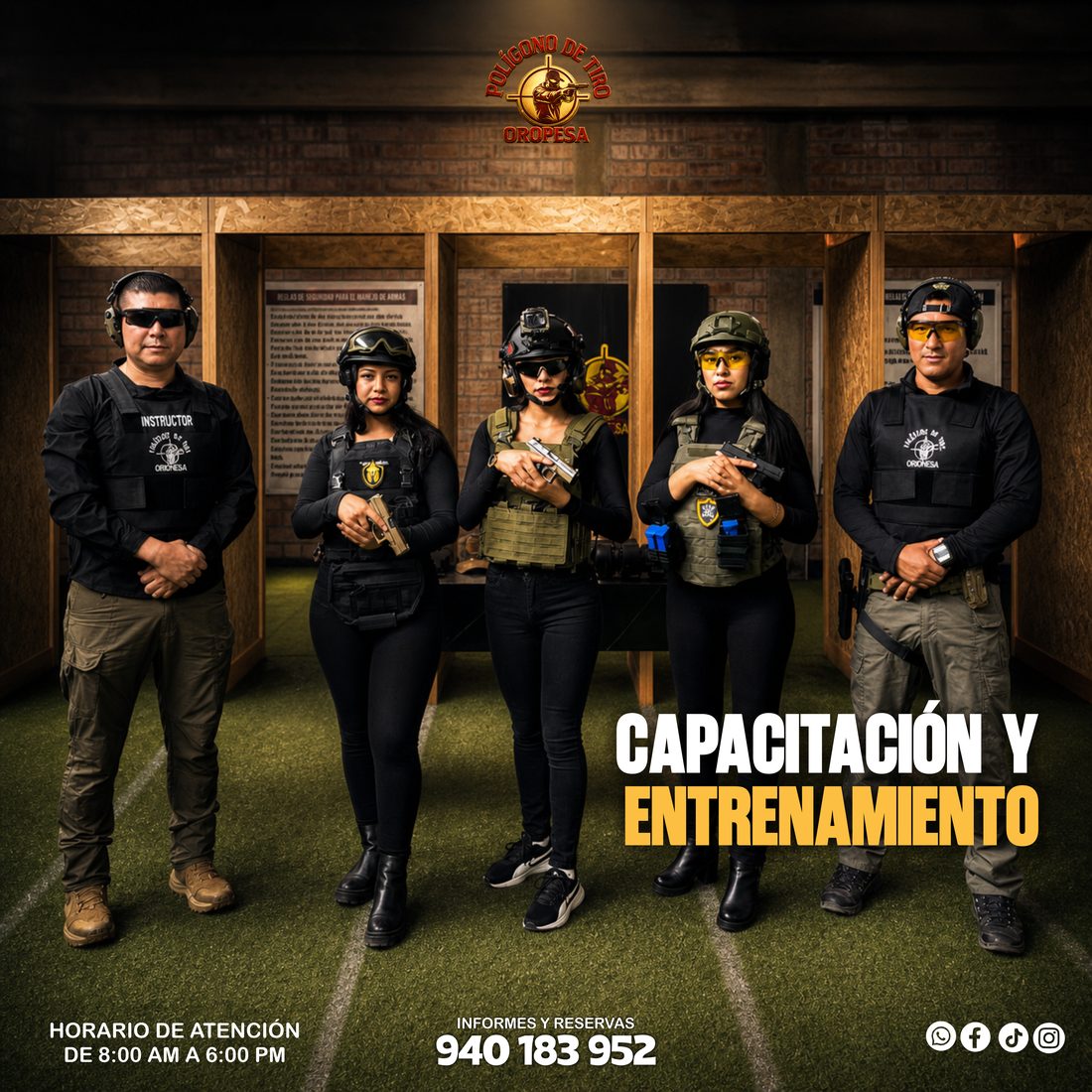 Equipo de instructores certificados del Polígono de Tiro Oropesa
